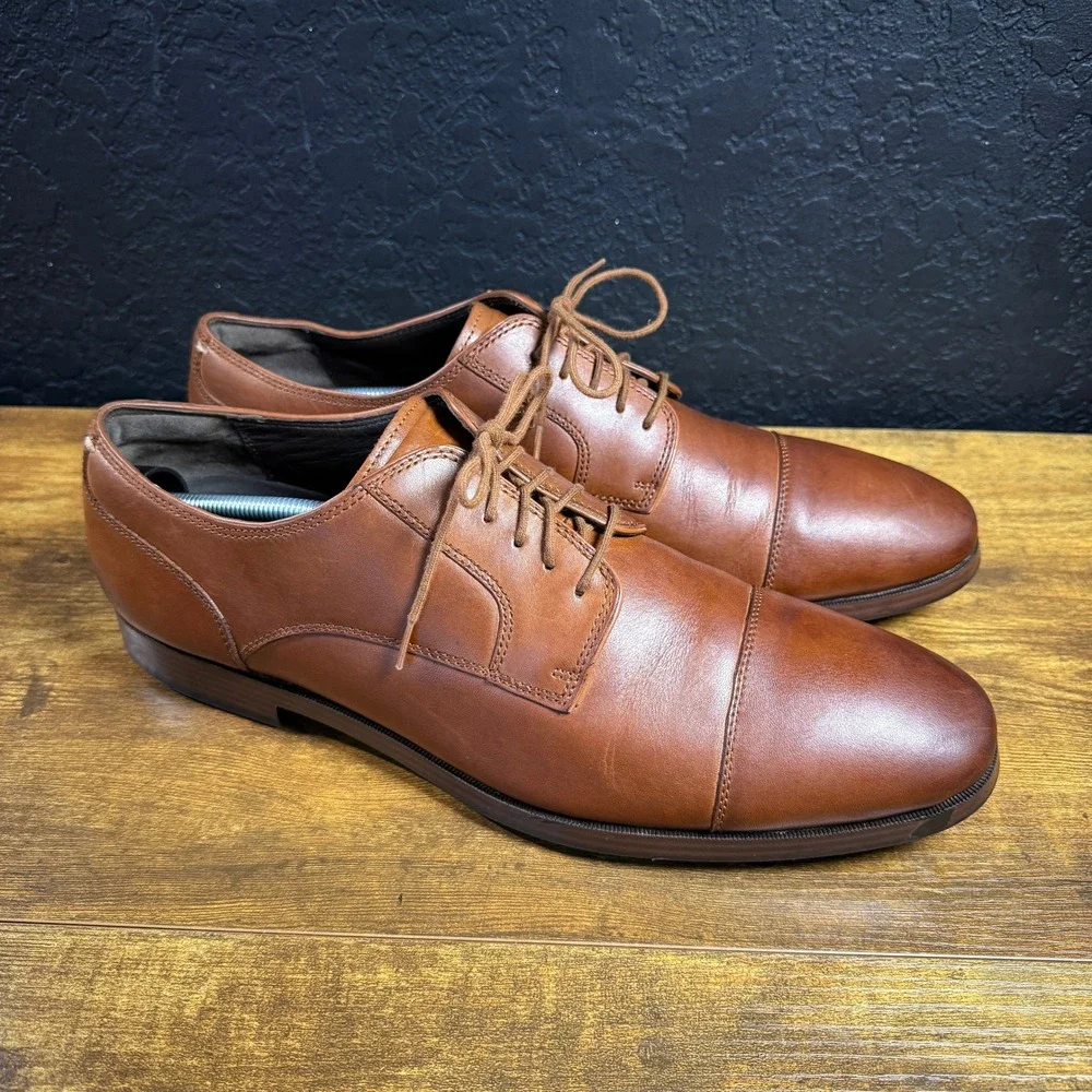 Cole Haan Grand OS C23771 British Tan Leather Cap Toe Derby Mens 13M